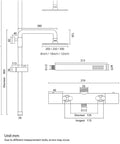 Top Tier Thermostatic Shower System With Brushed Rose Gold Rainfall and Handheld Spray Auto Temp Balance specifications diagram