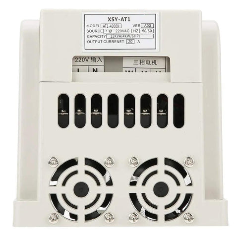 Front view of High Torque Variable Frequency Drive Five And A Half HP 220V Single Phase VFD Speed Controller with ventilation fans