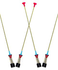 Four suspension rods of DC97-16350V 27.6 Inch Washer Damper Assembly OEM Replacement for Front Load Models shown in a crossed position.
