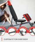 Man adjusting All-In-One Weight Bench For Full-Body Home Gym With Hyper Back Extension, Roman Chair, Adjustable Sit-Up Bench