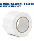 Hardcore Durable Pipe Wrap Tape With PVC Backing, 3 Pack 50 Foot Rolls Two Inches Wide, white tape roll with brown core.