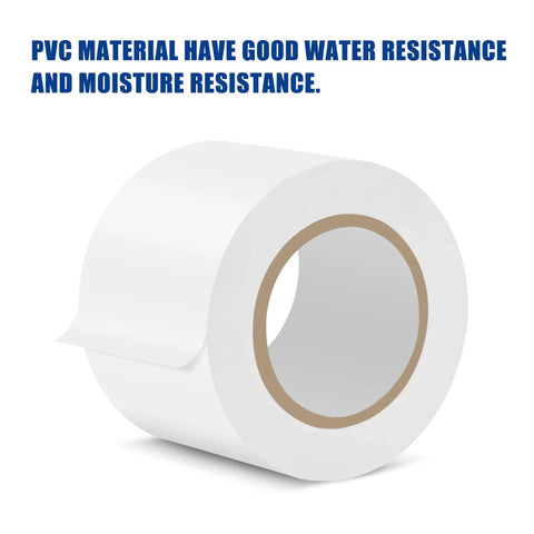 Hardcore Durable Pipe Wrap Tape With PVC Backing, 3 Pack 50 Foot Rolls Two Inches Wide, white tape roll with brown core.