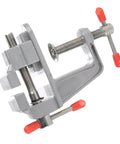 Mini Bench Vise With 36mm Opening And 34mm Table Thickness Clamp For Jewelry Making And DIY Repairs, beefy metal vise with red grips