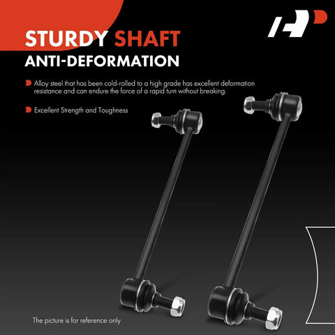 Front Sway Bar Link Stabilizer For Lexus ES300 ES330 RX330 RX350 RX450h RX450hL And Toyota Avalon Camry Highlander Solara Venza 2001 To 2019 Heavy Duty Suspension Link For Smooth Quiet Ride And Precise Handling, black alloy steel pair