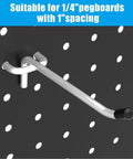Heavy Duty Metal Pegboard Organizer hook from 157 Piece Extra Thick Pegboard Hook Set for 1/4 inch pegboard with peg locks