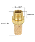 Long Brass Pneumatic Exhaust Muffler Silence for Solenoid Valves One Eighth Inch NPT showing dimensions