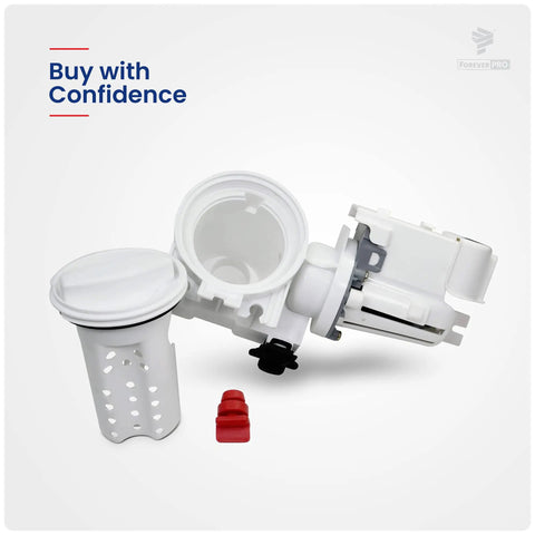 Washer Drain Pump Assembly For Whirlpool Replacement Kit 280187 With OEM Style Parts, DIY repair, visible components and filter