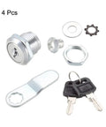 Cam Lock Set Of 4 With Five Eighth Inch Cylinder Length Fits Up To Five Sixteenth Inch Panel Thickness No 4 Cam Keyed Different Zinc Alloy Chrome Plated File Cabinet Locks components