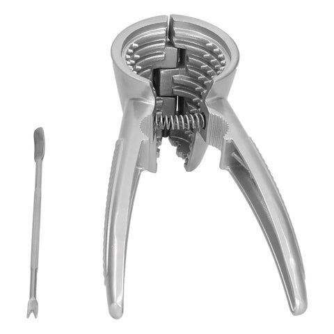 Heavy Duty Aluminum Nutcracker With Spring Loaded Crackers, Anti Slip Handle, with two diameter options for cracking nuts
