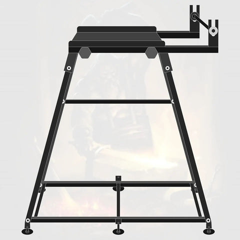 Forge Starter Kit Stand For Single Burner Blacksmith Kits in heavy-duty steel, side view of the 12-inch stable platform.