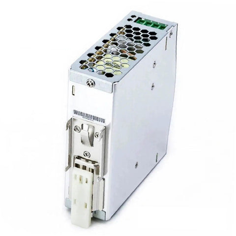 Ultra Slim 12V 10A DIN Rail Power Supply Beefy 120W Continuous Output Universal 90-264VAC Input High Efficiency Up To 88.5% Cabinet-Cooling Friendly Industrial Grade Protection Short-Circuit Overload Over-Voltage Over-Temp Constant Current, metal housing