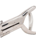 Heavy Duty 6mm Round Hole Punch for Paper ID Cards PVC Cards and Badge Photos, stainless steel handheld tool with spring mechanism
