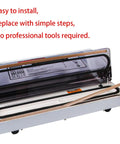 Weston Pro-Series vacuum sealer with lid open; black foam gaskets visible inside