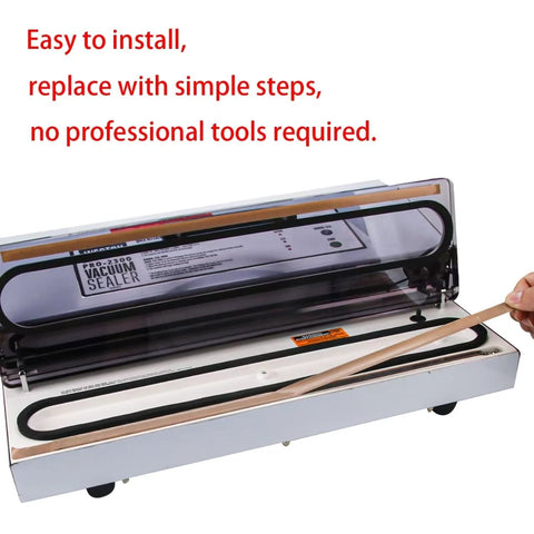 Weston Pro-Series vacuum sealer with lid open; black foam gaskets visible inside