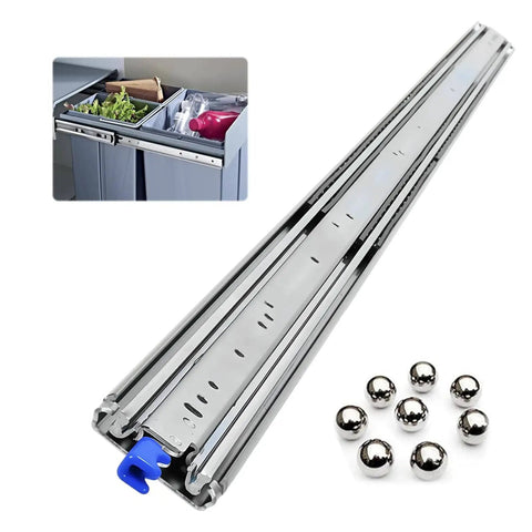 Heavy Duty Drawer Slides 72 Inch Or 80 Inch Full Extension Ball Bearing Rails Rust Proof Wear Resistant