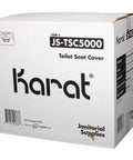 Straight Up Bulk Pack Disposable Toilet Seat Covers 5000 Sheets Recycled Paper packaging box for commercial restroom hygiene.