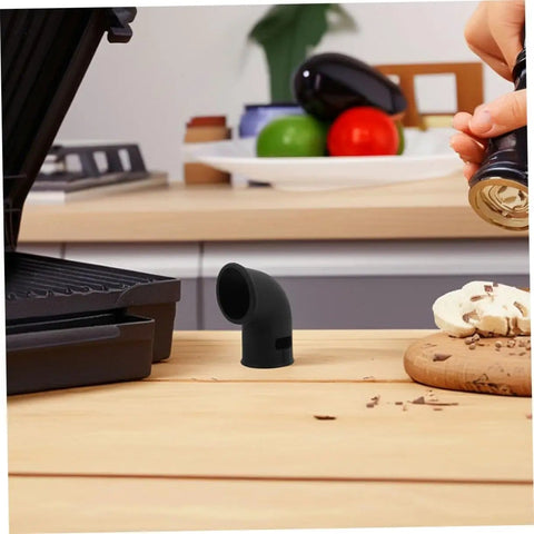 Black silicone steam release hose on kitchen counter near pressure cooker, 2 Pack Silicone Steam Release Hoses For Pressure Cooker And Air Fryer, High Temperature Resistant Gasket Tubes, Quick Install No Fuss Setup, Safety Valve Replacement, Keeps Pressure Steady For Juicy Even Cooking Results.