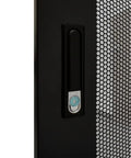 Close-up of the access handle on the Badass 42U Rolling Server Rack Cabinet With Heavy Duty Caster Wheels For Easy Transfers.