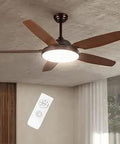 52 Inch Ceiling Fan With Lights And Remote, Quiet Motor, Easy Install, Bronze Finish, Ideal For Bedroom, Modern Power-Saving