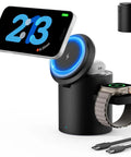 Foldable 3 In 1 Wireless Charging Station With MagSafe Stand for iPhone 12 Through 16 Series AirPods Pro and Watch Ultra Series
