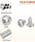 Sixty Pack Of Rugged Size Twelve X Half Inch Phillips Pan Head Self Tapping Screws Crafted From Top Shelf 304 Stainless Steel close up showing clear thread and head design.