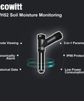 3 In 1 Soil Meter Sensor For Garden Monitoring Moisture Temperature And Electrical Conductivity Readings Sensor Only That Pairs With Gateway Or Console At 915 MHz And No Fuss WiFi Setup, black IP66 sensor