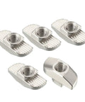 Sliding T Slot Nut M5 Half Round Roll In T Nut For 4040 Aluminum Extrusion Profile Nickel Plated Carbon Steel Pack Of 10 visible in image