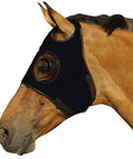 Quarter Cup Blinker Hood For Race Day And Training, Stretchy Fit With Touch Tape Closure, Quieting Blinkers To Boost Focus, Limited Black Horse Mask