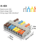 Heavy Duty Quick Push In Wire Connectors With Lever Operated Terminals For Fast Tool Free Splicing Solid Stranded Copper Conductors Flame Retardant Housing Rated 32A And 600V Perfect For Home Or Commercial Wiring Projects, 32A 250V M-484 connector, 45x30x10mm