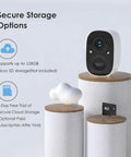 Wireless Outdoor Security Camera Kit Four Pack 2K Battery Powered Cameras For Easy Home Security Surveillance secure storage options