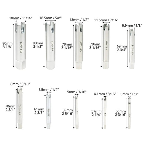 Tap Extractor Set 10 Pcs For Removing Broken Screws And Bolts Tap Bolt Remover Kit With 3 Types Fully Boxed Heavy Duty Tool