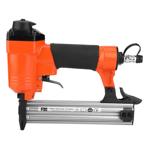 Pro Grade F30 Pneumatic Brad Nailer For 10 To 30 Mm Straight Nails With Slick Quick Trigger Reset And Gutsy Drop Tested Steel Housing.