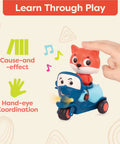 Dash the fox on motorcycle from Three Pack Lil Driver Toys With Lights And Sounds Featuring Cute Animal Characters For Toddlers 1 Year And Up