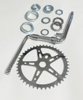 2 Inch Cup Pedal Crank Kit With 44T Sprocket And 165mm Crank Arm One Piece Bike Crankset For Standard And Motorized Rides Silver
