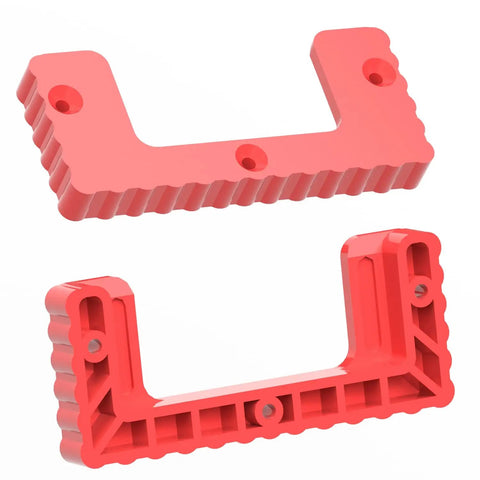 Red 16 Piece Packout Cleats And Feet Kit For Milwaukee System Heavy Duty Mountable Storage Cleats visible from different angles.