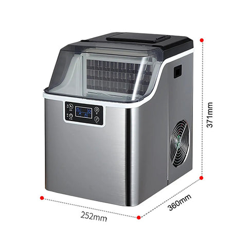 Straight Up Beast Countertop Pellet Ice Maker with touchscreen, stainless steel, 66 pounds daily, sleek design.