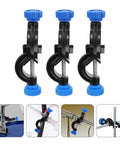 Three Pack Black Aluminum Cross Clamps With Dual Screw Boss Head Adjustable Lab Stand Holder Rock Solid Grip Built Tough And Zero Hassle For Quick Setup Anywhere In Your Lab Or Workshop Space