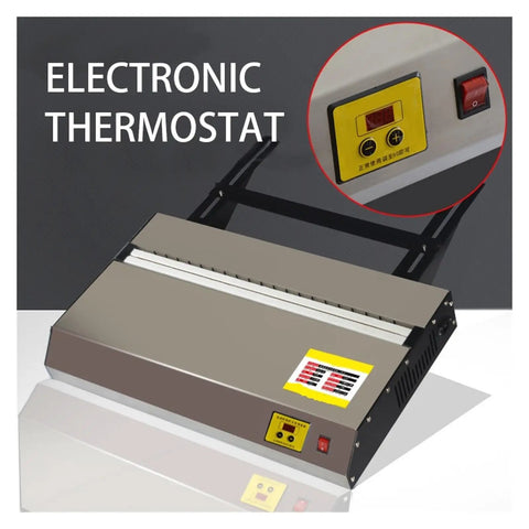 Small Desktop Metal Bender Machine Featuring No Sweat Setup And Sweet Temperature Control For Shaping Acrylic Or PVC Plastic Sheets Up To 1250 Mm, showing electronic thermostat detail.