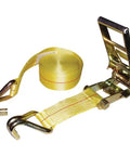 Yellow 3 Inch By 30 Foot Beefy Ratchet Strap With Double J Hooks Heavy Duty Cargo Tie Down 15000 Lb Load Capacity Secure Lock Ratchet