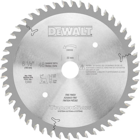 Ultra Fine Finishing Tracksaw Blade With 48-Tooth Carbide, 6-1/2 Inch For Smooth Crosscuts In Hardwood Plywood Veneer Lam