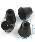 Sturdy 16 Piece Rubber Chair Leg Protectors Glide Pads, 31x18x26mm, heavy duty black rubber for office and dining chairs.