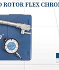 Dasqua disc and rotor flex chrome automotive set in blue case with chrome hose, locking pliers, and dial indicator