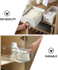 Self Adhesive Drawer Slides 10.39 Inch Guide Rails Peel And Stick Hardware in use with storage boxes and containers.
