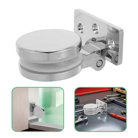 Heavy Duty Glass Door Hinges For 3-6mm Glass Thickness, Zinc Alloy Silver Finish, Seamless Opening And Smooth Operation, No-Fuss Cabinet And Shower Door Hardware For Bathroom on glass door