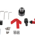 Baxnore Mini Lathe Kit, High Speed 12000RPM Metal Rotating Lathe With Drill Chuck, CNC Lathe Machine Parts accessories including chucks and tools.