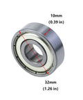 Two Pack 12mm Bore 32mm Outer Diameter 10mm Width Double Shielded Deep Groove Ball Bearings 6201ZZ High Speed Radial Ball Bearings