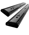Beefy Drawer Slide Hardware For Cabinets Three Section Wide Ultra Smooth Quiet Operation Rust Resistant Steel Rails With Ball Bearing Guides Heavy Duty Drawer Slides For Heavy Use And Long Lasting Performance, black steel drawer slides