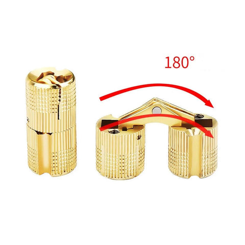 Two Pieces Cylindrical Copper Barrel Hinges For Hidden Cabinet Concealed Invisible Brass Hinges 10mm 12mm 14mm 16mm