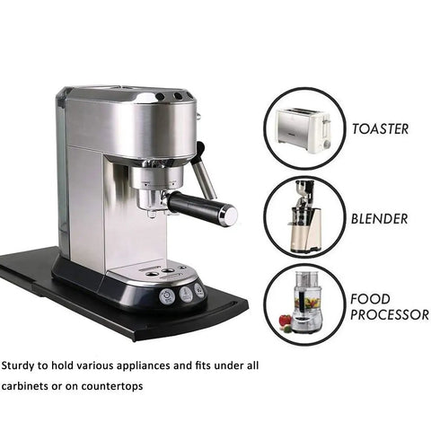 Heavy Duty Sliding Tray Mat For Coffee Makers And Kitchen Appliances Move Heavy Countertop Equipment Easily With A Sliding Caddy