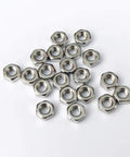 Premium Brass Male Female Hex Standoff Spacers For Motherboard Hardware And Circuit Board Mounting Solid Copper Alloy nuts laid out on a white surface.